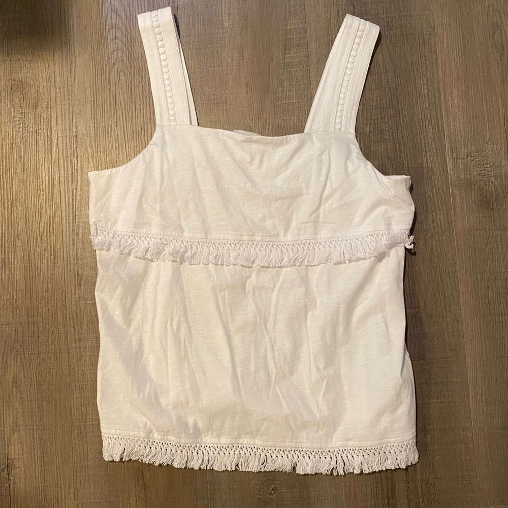 Jcrew white tiered tank top NWOT